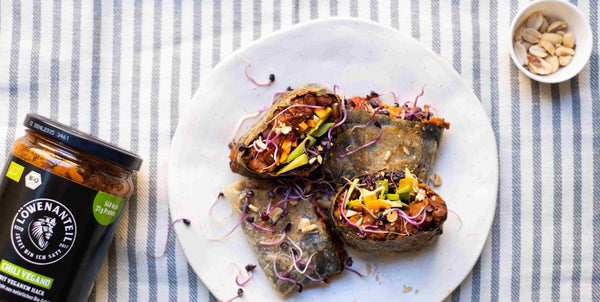 Gefülltes Reispapier mit Chili Vegano - Löwenanteil