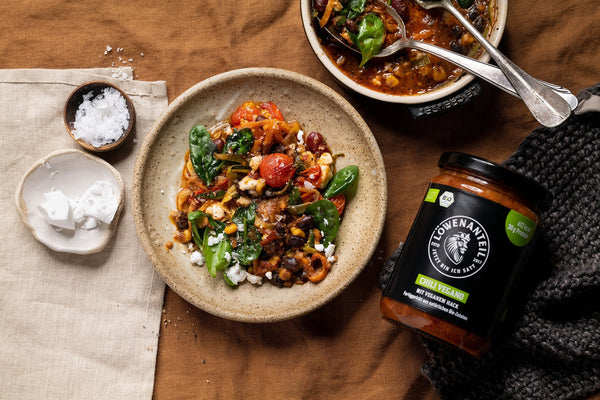 Überbackene Gemüse-Nudeln mit Chili Vegano - Löwenanteil