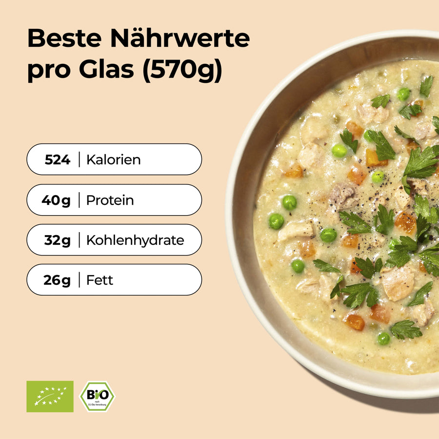 Hühner Frikassee von Löwenanteil mit 40g Protein – Beste Nährwerte im Glas